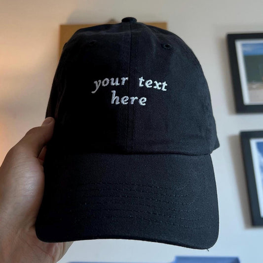 Your Text Here Hat Custom Optional Custom Color Adjustable Embroidered Dad Hat