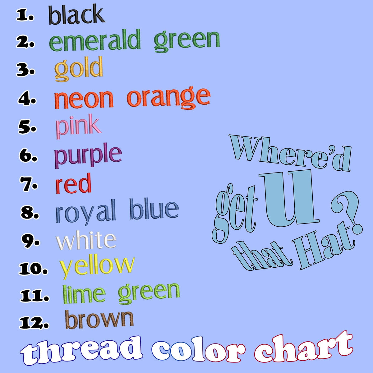 a poster with words written in different colors
