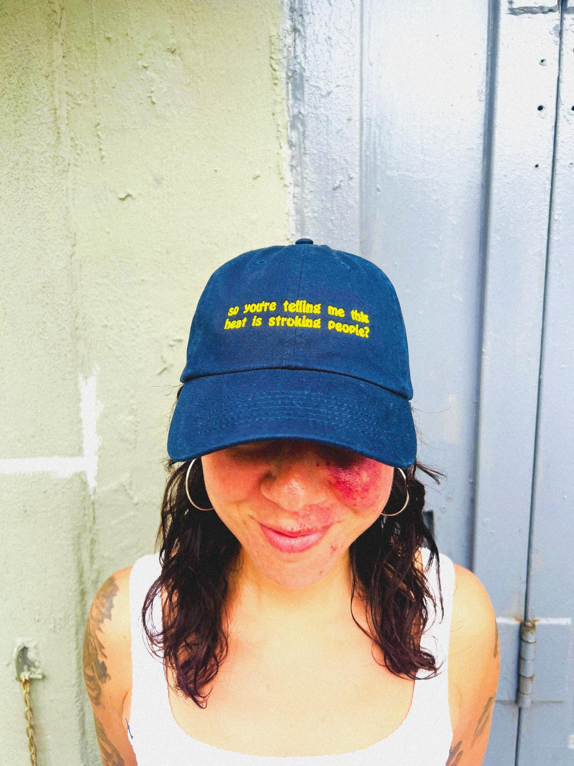This Heat Is Stroking People Dad Hat, Hottie Summer Heat Wave, Funny Custom Adjustable Embroidered Cap (102_12)