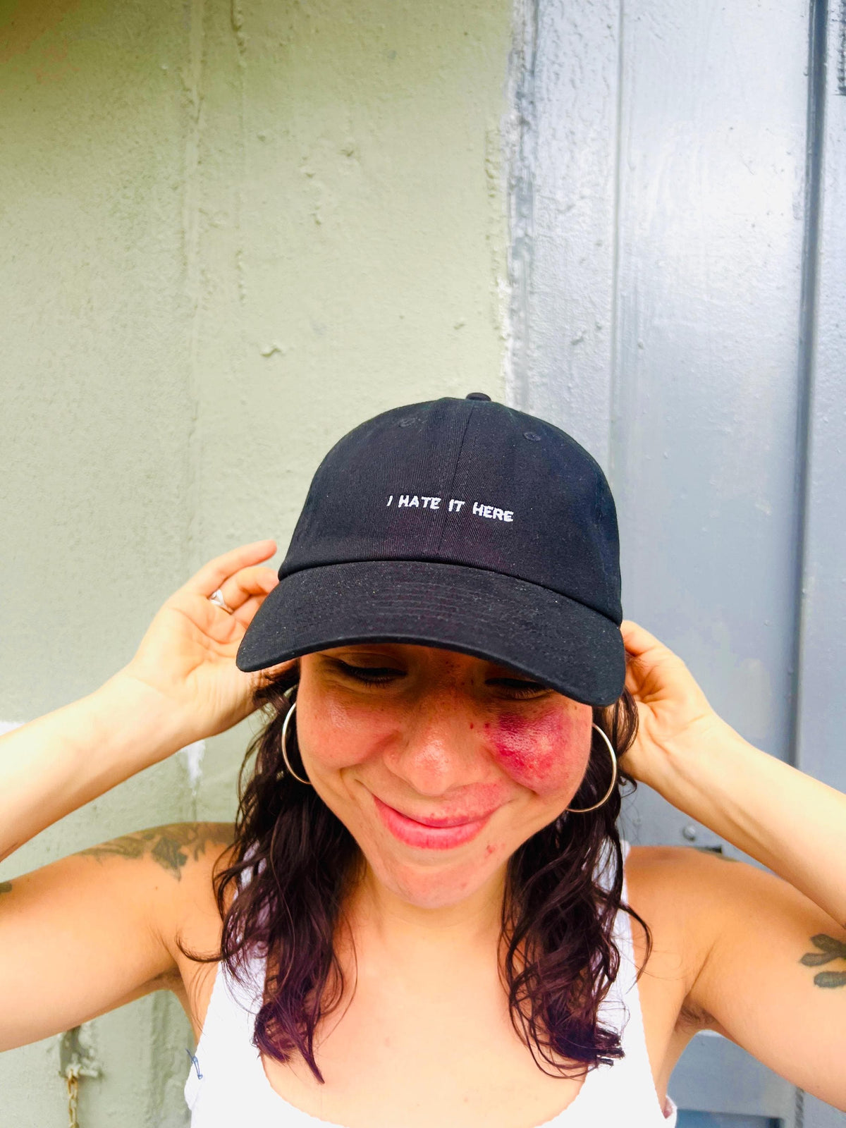 I Hate It Here Hat Protest Rights Anti American Gift Activist Custom Color Adjustable Embroidered Dad Hat (225_03)