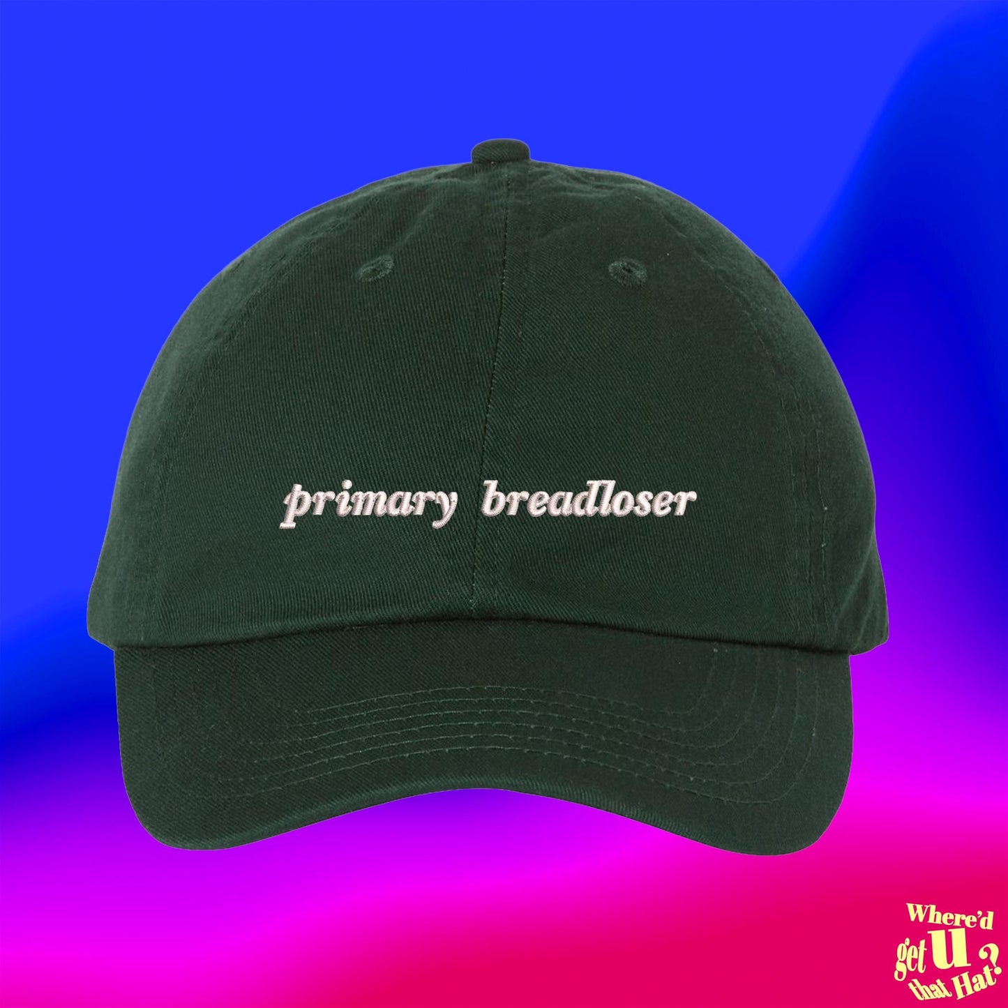Primary Breadloser Dad Hat, Funny Shopping Spending Stay at Home Gift Custom Color Adjustable Embroidered Baseball Cap (304_07)