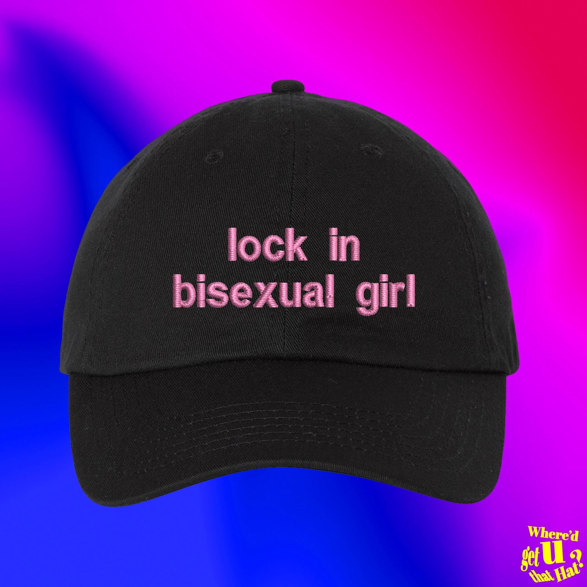 Lock In Bisexual Girl LGBTQ Cap Custom Color Adjustable Embroidered Dad Hat