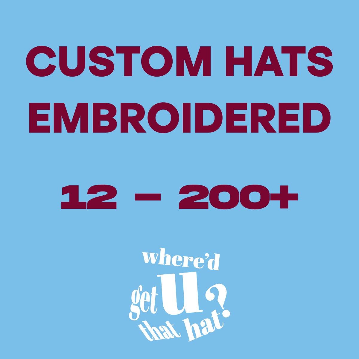 Bulk Custom Embroidered Hats | Custom Logos | Business Team Event Caps