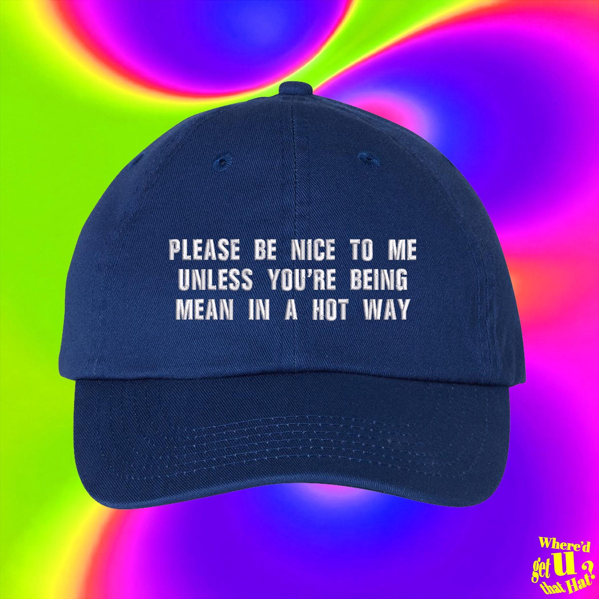 Please Be Nice To Me Unless You're Being Mean In A Hot Way Hat, Flirty Sassy Embroidered Baseball Cap, Funny Dating Gift Dad Hat