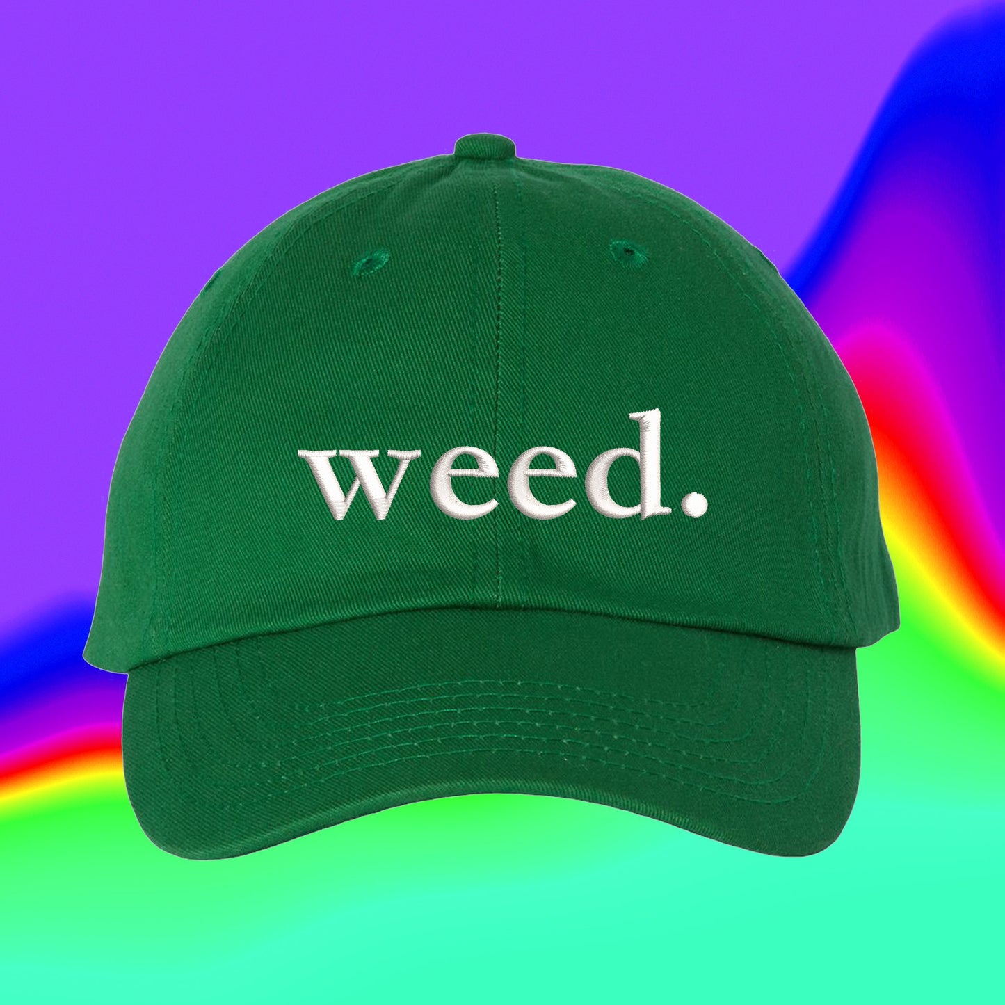 Weed Hat | Stoner Weed Merch TikTok Clothes | Green Weed Hat Gift| Custom Color Adjustable Embroidered Dad Hat