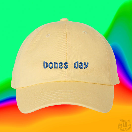 Bones Day Hat | Dog Lovers | Pet Owners | Puppy Parents | Custom Color Adjustable Embroidered Dad Hat