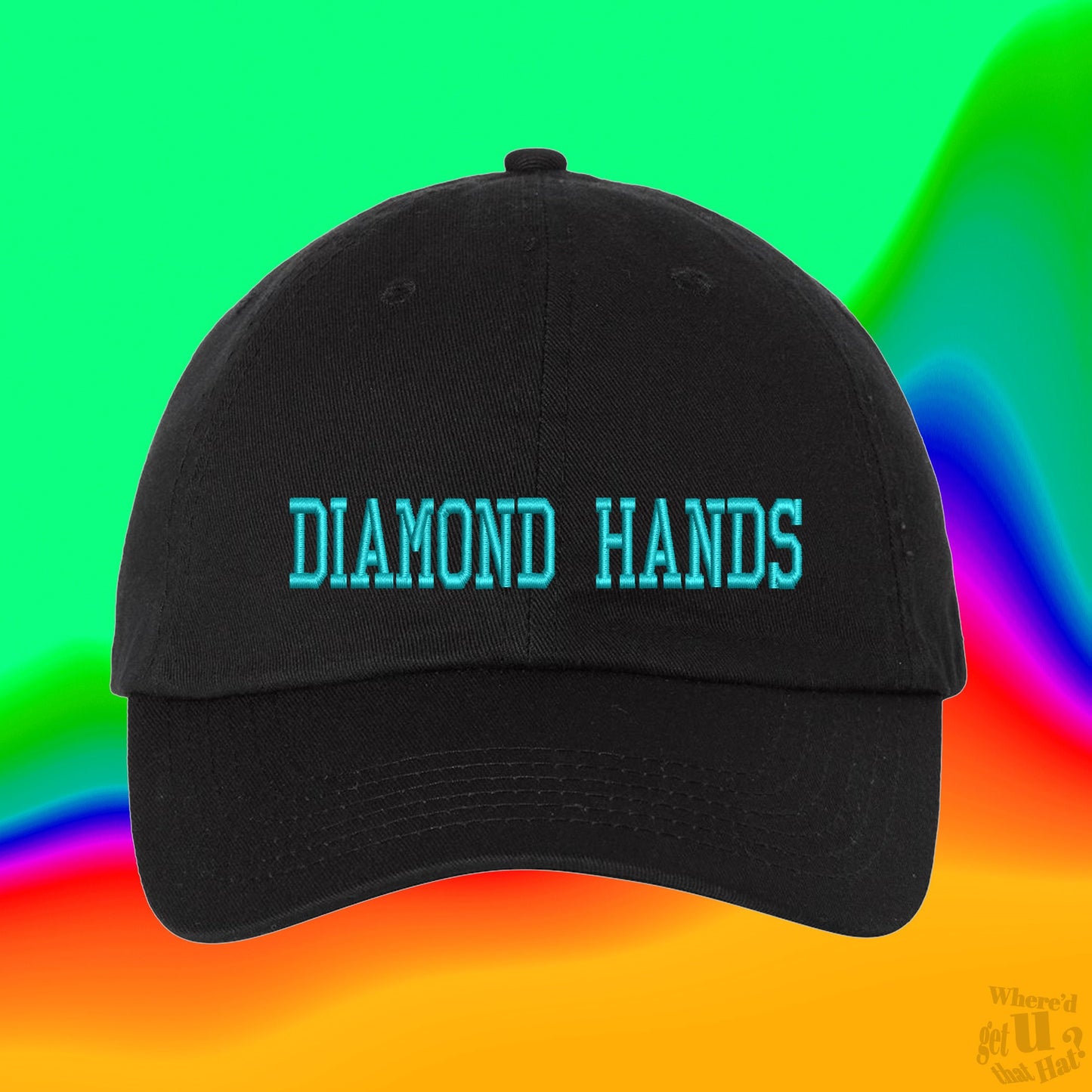 Diamond Hands Hat | Crypto | Gift for Investor | Tech Fan | Programmer | Computer Nerds | Custom Color Adjustable Embroidered Dad Hat