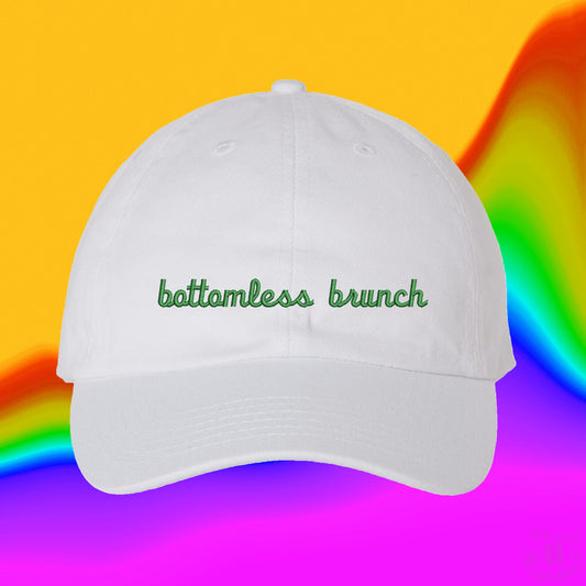 Bottomless Brunch Hat | Brunch Vibes | Mimosas | Champagne | Cap Embroidered Cotton Adjustable Dad Hat