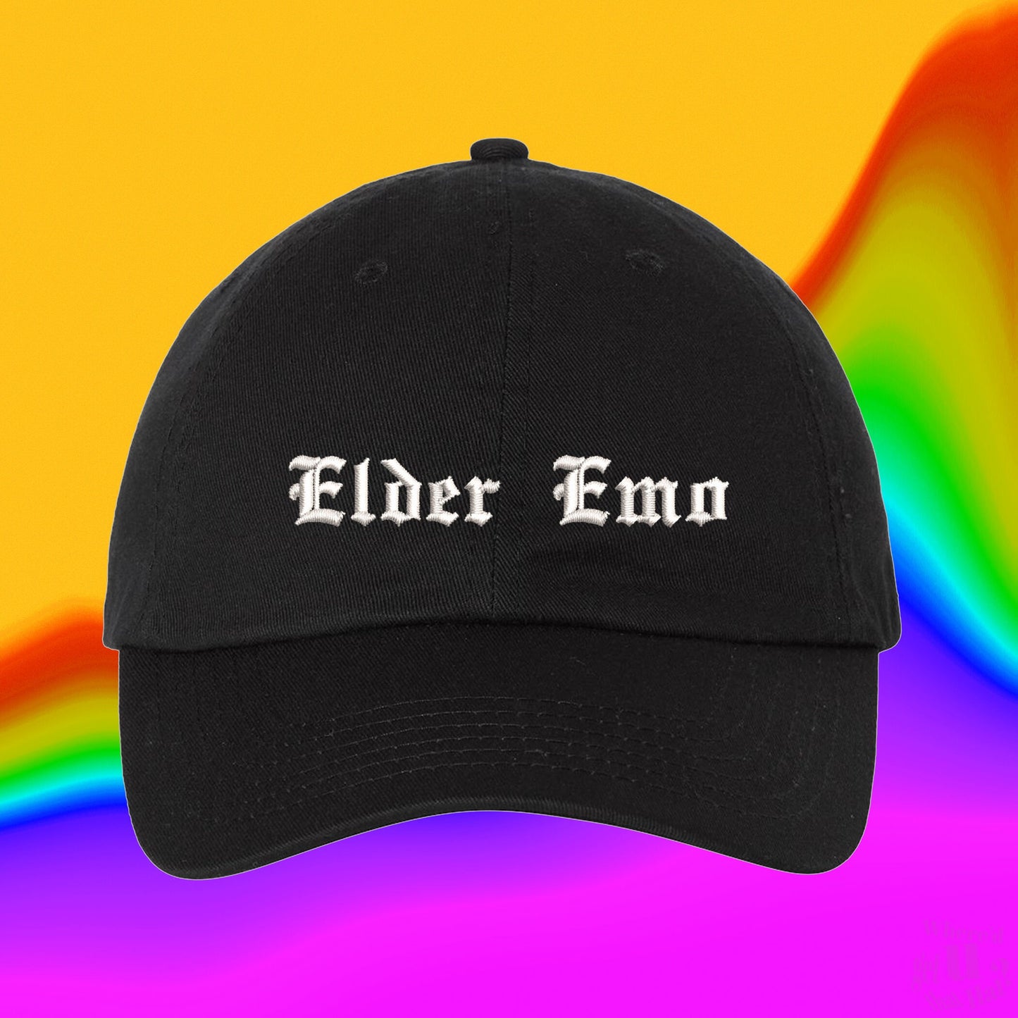 Elder Emo Hat | Demon Babe Gift | Custom Color Adjustable Embroidered Dad Hat