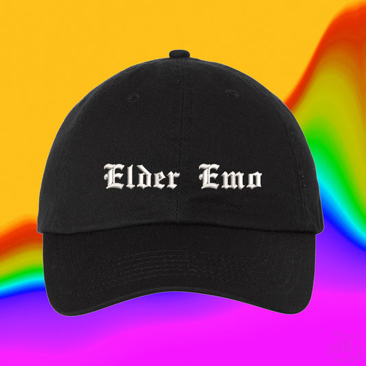 Elder Emo Hat | Demon Babe Gift | Custom Color Adjustable Embroidered Dad Hat