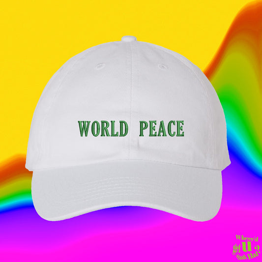 World Peace Hat | Custom Color Adjustable Embroidered Dad Hat