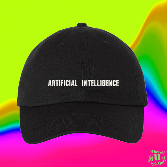 Artificial Intelligence Hat | Gift for Investor | Tech Fan | Programmer | Computer Nerds | Custom Color Adjustable Embroidered Dad Hat