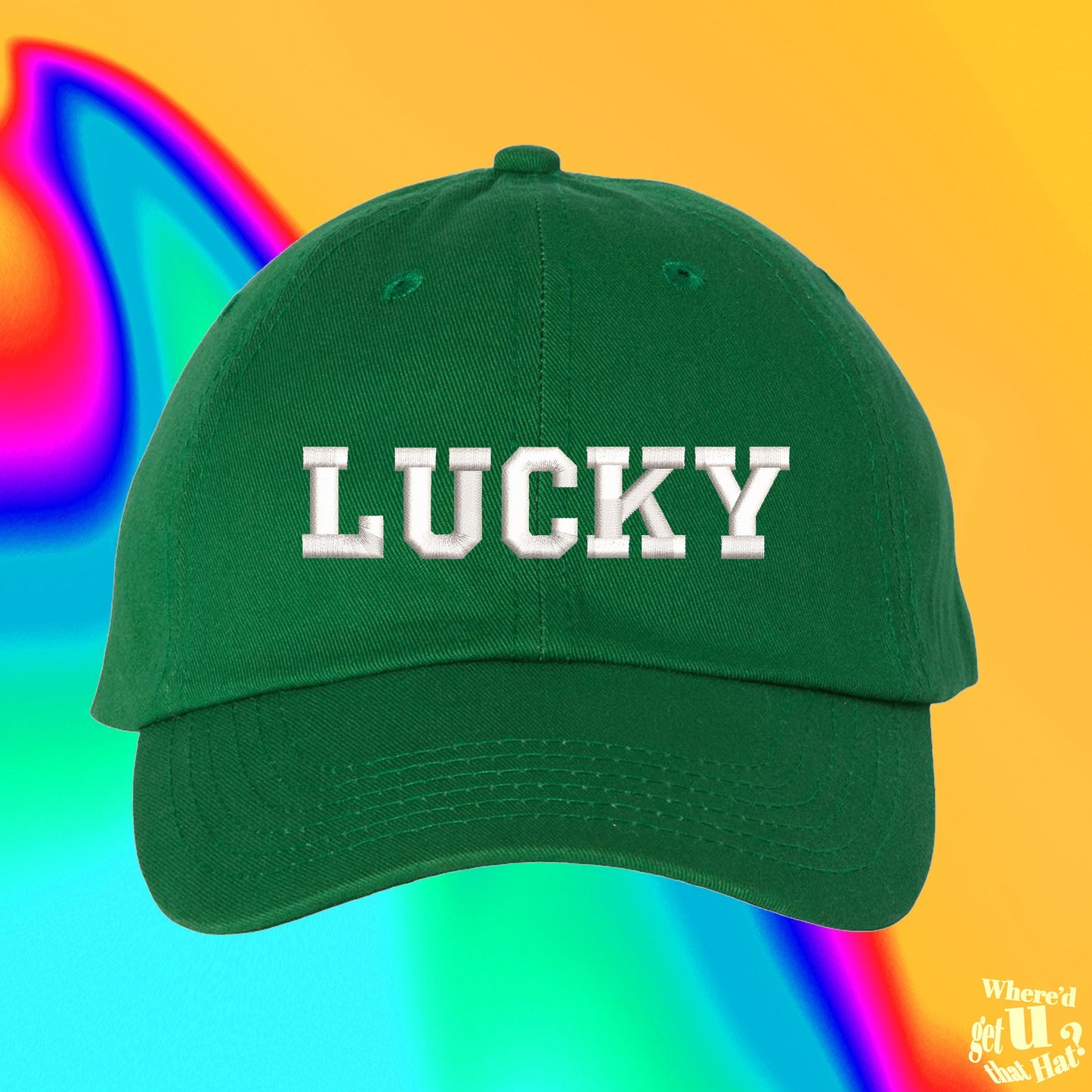 Lucky Hat | St Patricks Day | Paddys Day | Luck Of the Irish | TikTok Clothes |  Custom Color Adjustable Embroidered Dad Hat