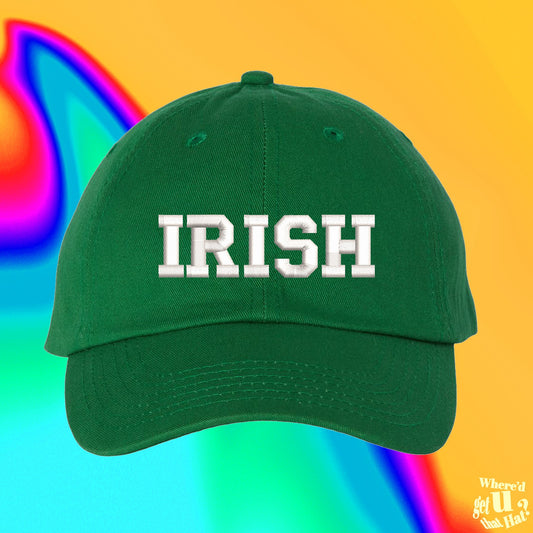 Irish Hat | Ireland National Team | St Patricks Day | Paddys Day | Luck Of the Irish | TikTok Clothes | Adjustable Embroidered Dad Hat