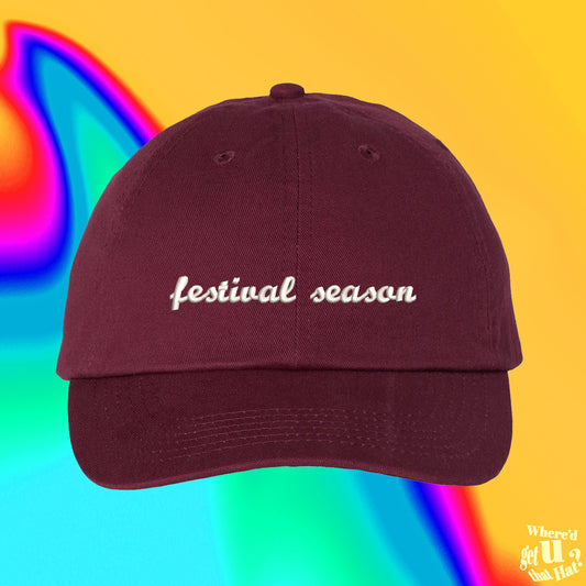 Festival Season Hat | Pop Star Gift | Music Festival Clothes | Concert Hat | Custom Color Adjustable Embroidered Dad Hat