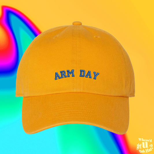 Arm Day Hat | Gym Hat | Workout Clothes | Upper Body Routine | Best Friend Gift | Custom Color Adjustable Embroidered Dad Hat