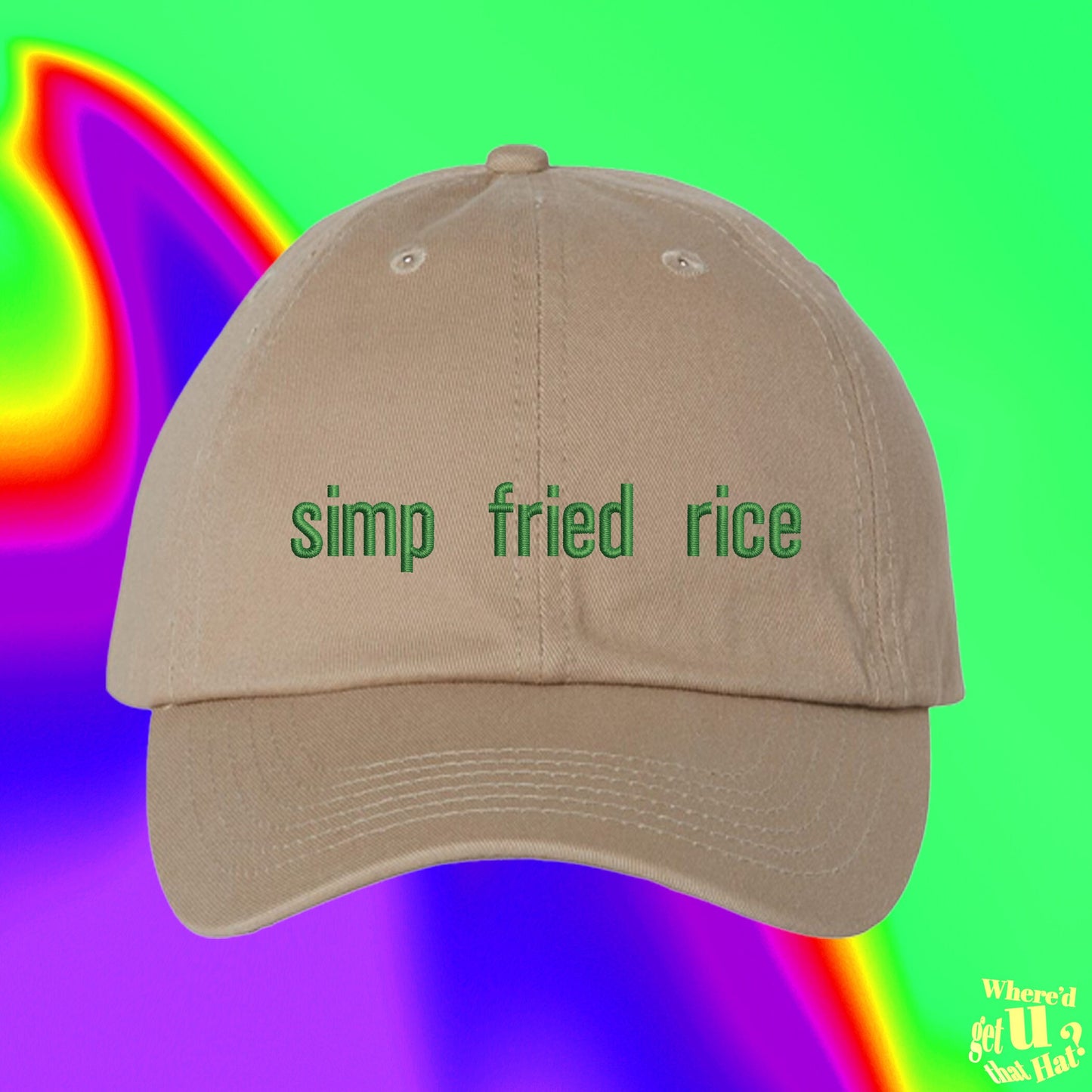 Simp Fried Rice Hat | Single Life | Boyfriend | Couples | Fried Rice Gift | Custom Color Adjustable Embroidered Dad Hat