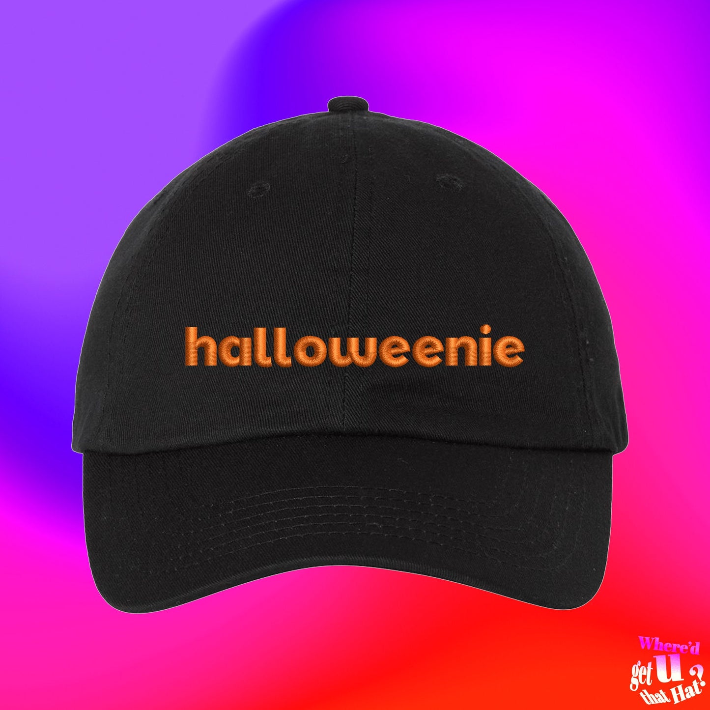 Halloweenie Hat | Trick Or Treat |  | Halloween Costume Gift | Custom Color Adjustable Embroidered Dad Hat