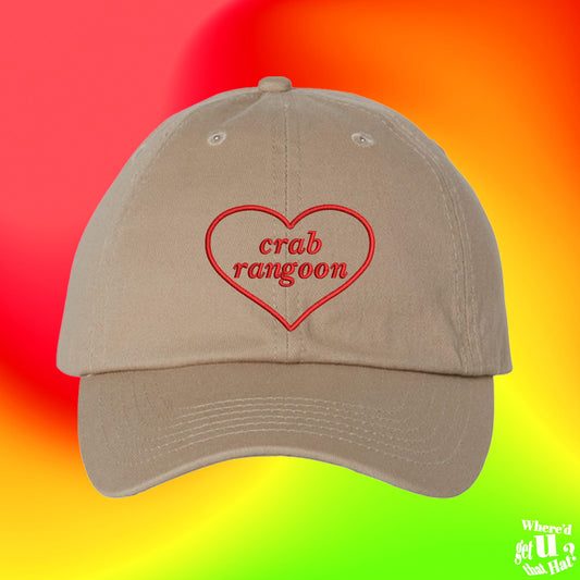 Crab Rangoon Hat | Crab Rangoon Gift | Best Friend Gift | Wontons Asian Chef | Custom Color Adjustable Embroidered Dad Hat