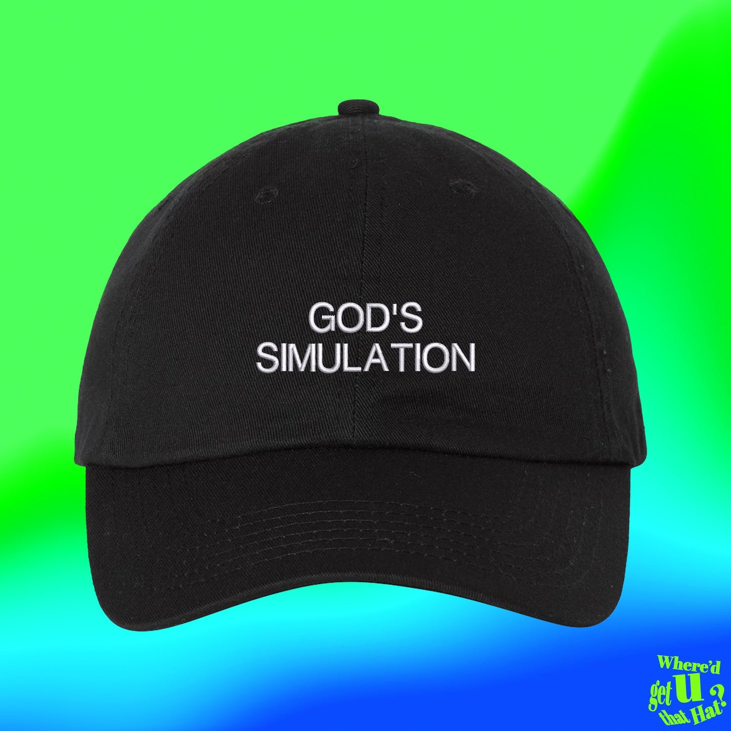 God's Simulation Hat | Hot Girl Walk | Gamer Clothes | Multiverse | Custom Adjustable Embroidered Dad Hat