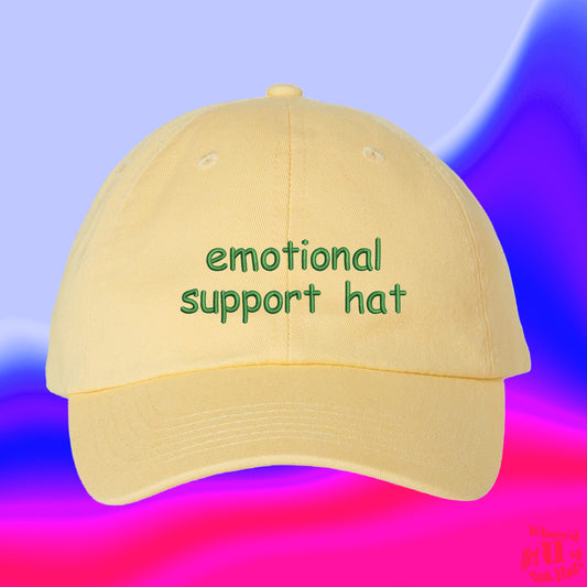 Emotional Support Hat | Custom Color Adjustable Embroidered Dad Hat