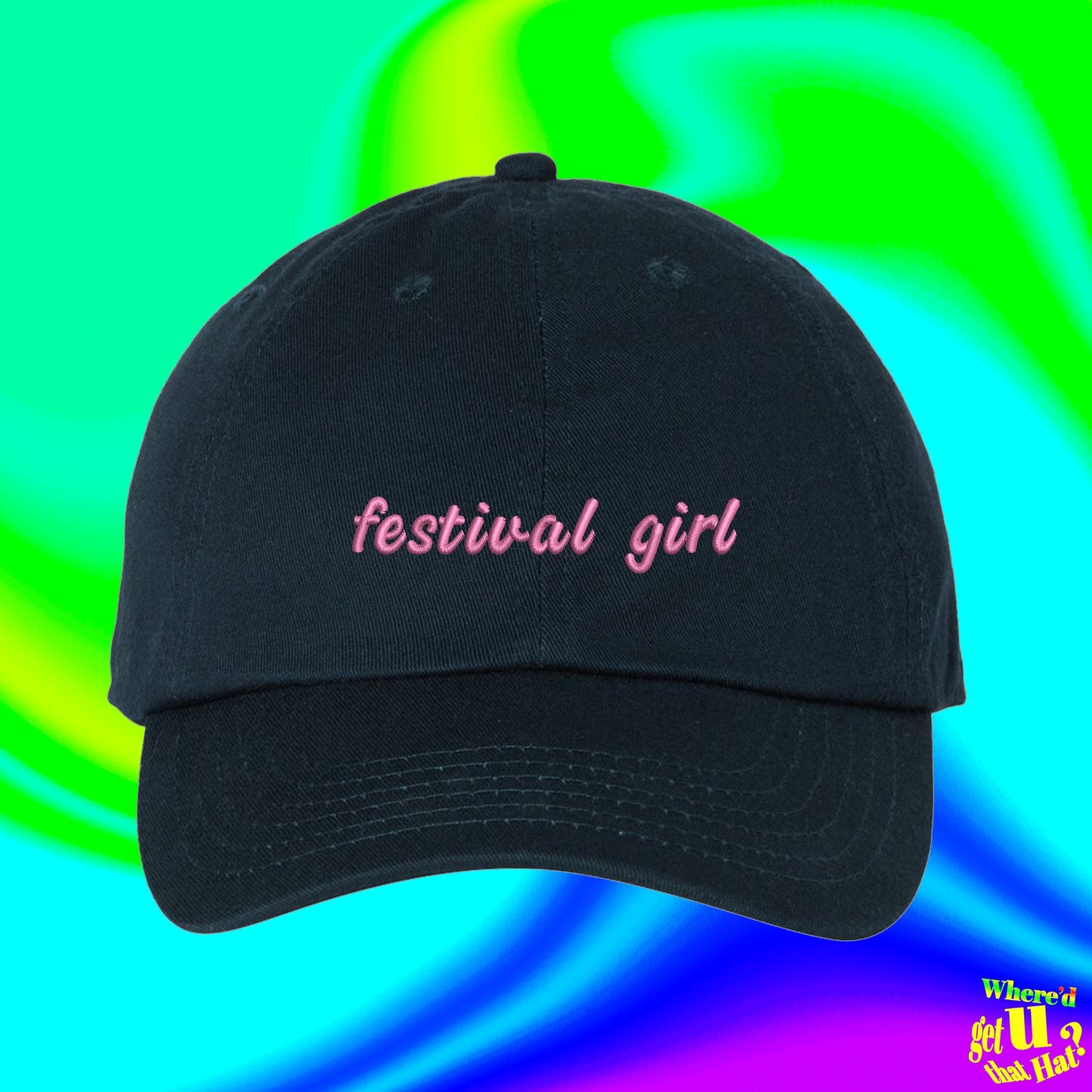 Festival Girl Hat | Pop Star Gift | Music Festival Clothes | Concert Hat | Custom Color Adjustable Embroidered Dad Hat