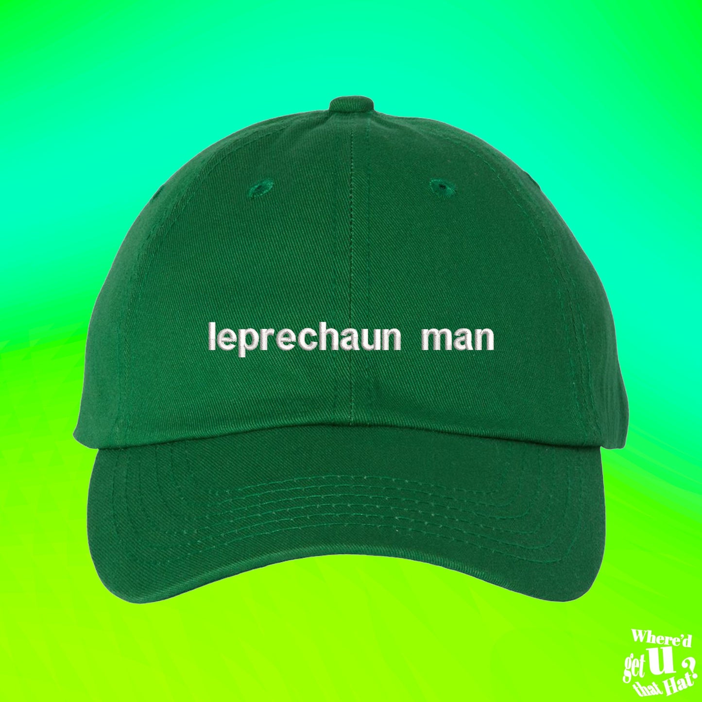 Leprechaun Man Hat | St Patricks Day | Luck Of the Irish | Ireland National Team | Adjustable Embroidered Dad Hat