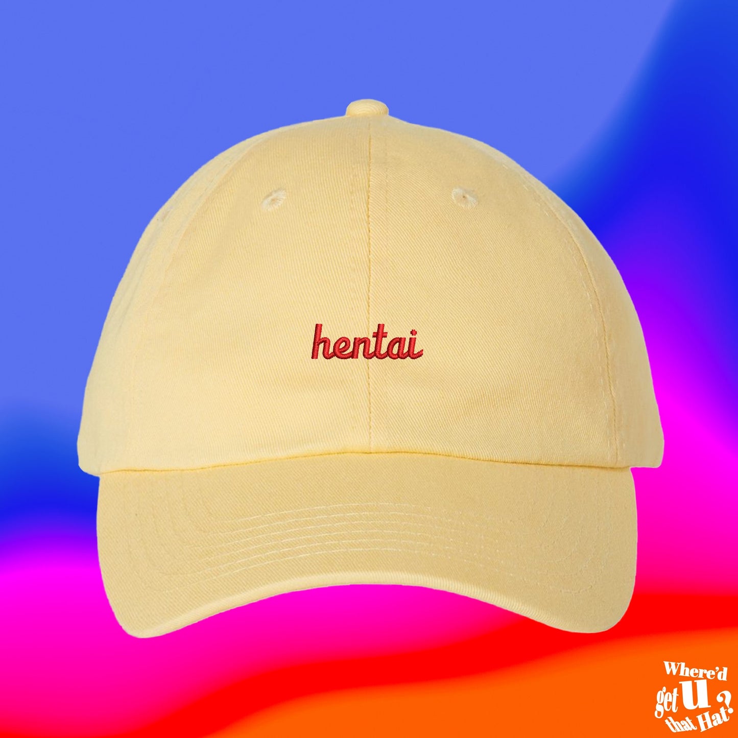 Hentai Hat | Japan Lewd Hat | Custom Color Adjustable Embroidered Dad Hat