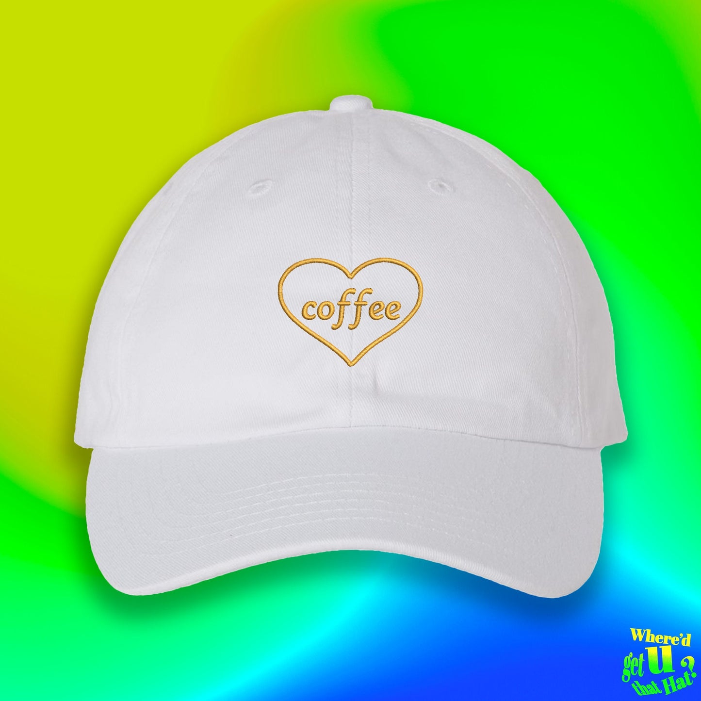 Coffee Hat | Custom Color Adjustable Embroidered Dad Hat