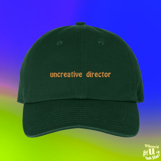 Uncreative Director Hat| Custom Color Adjustable Embroidered Dad Hat