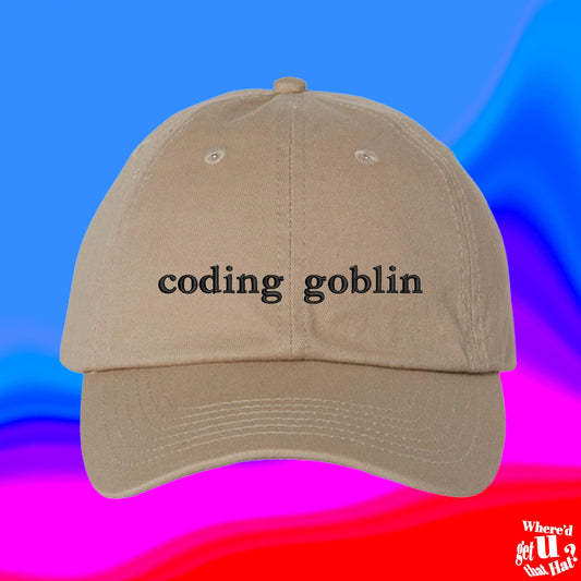 Coding Goblin Hat | Computer Gift | Programmer | Tech Support | Custom Color Adjustable Embroidered Dad Hat