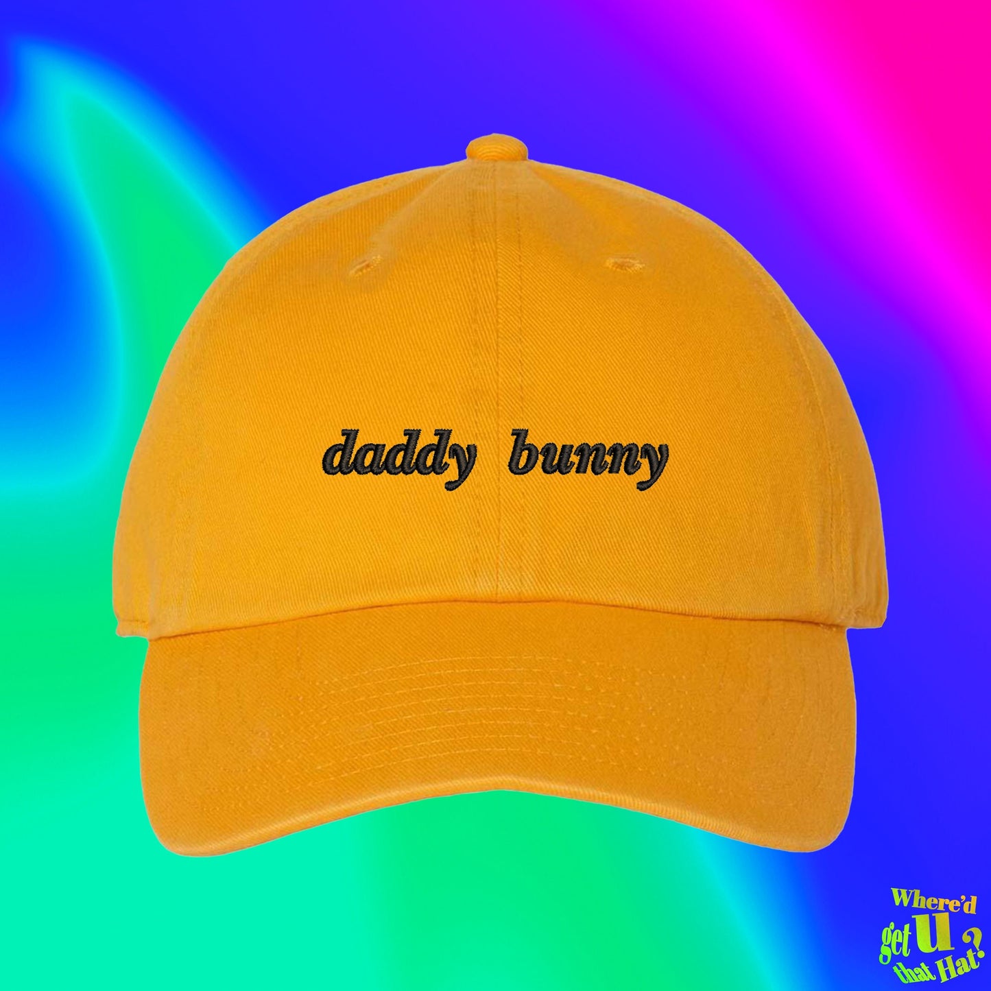 Daddy Bunny Hat | Adult Easter Basket Stuffer Idea | Custom Color Adjustable Embroidered Dad Hat