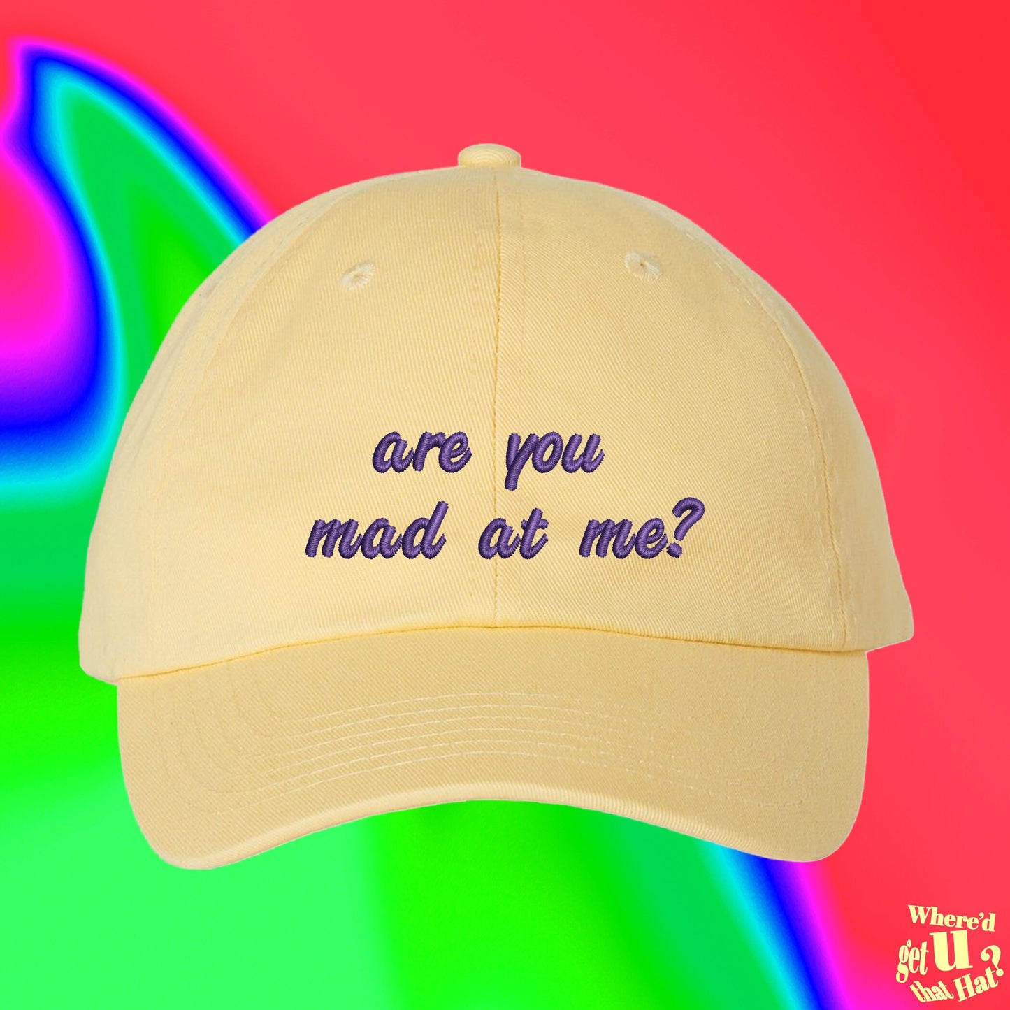 Are You Mad At Me? Hat | Couples Therapy |  | Dating Life | Custom Color Adjustable Embroidered Dad Hat